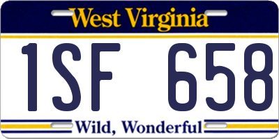 WV license plate 1SF658