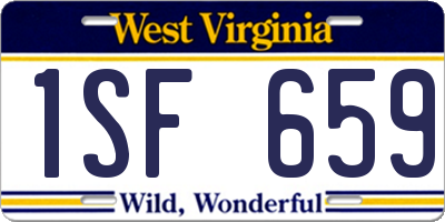 WV license plate 1SF659