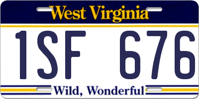 WV license plate 1SF676