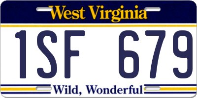 WV license plate 1SF679