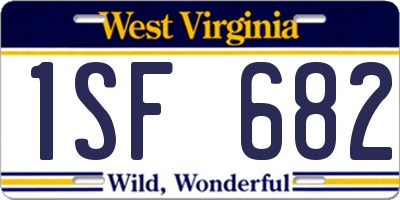 WV license plate 1SF682