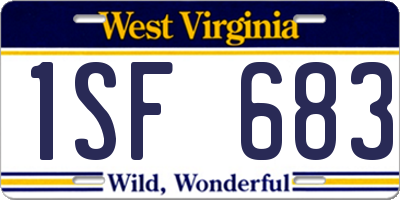 WV license plate 1SF683