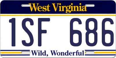 WV license plate 1SF686