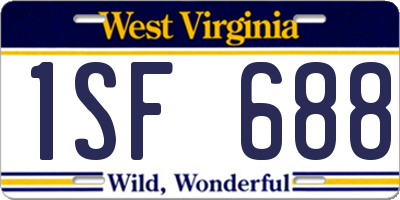 WV license plate 1SF688