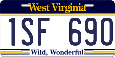 WV license plate 1SF690