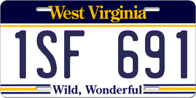 WV license plate 1SF691