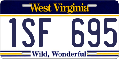 WV license plate 1SF695
