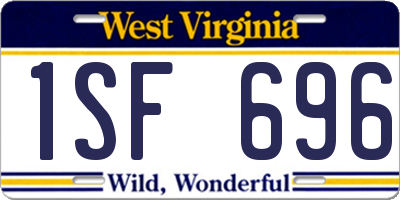 WV license plate 1SF696