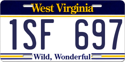 WV license plate 1SF697