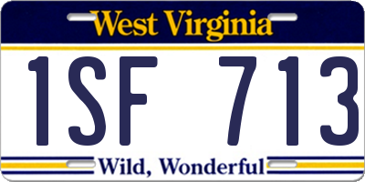 WV license plate 1SF713