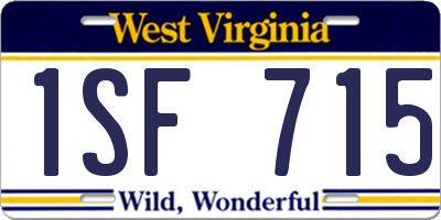 WV license plate 1SF715