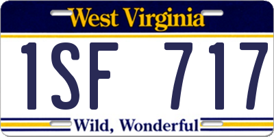 WV license plate 1SF717