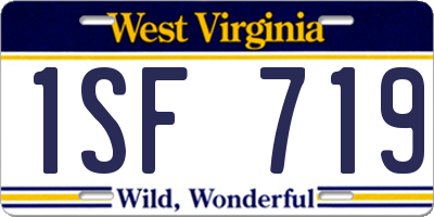 WV license plate 1SF719