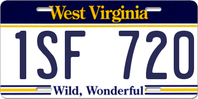 WV license plate 1SF720