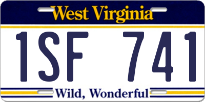 WV license plate 1SF741