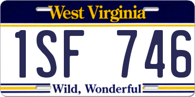WV license plate 1SF746