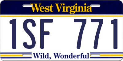 WV license plate 1SF771