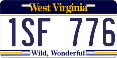 WV license plate 1SF776