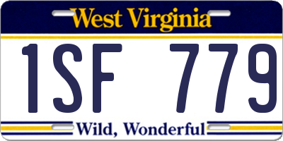 WV license plate 1SF779