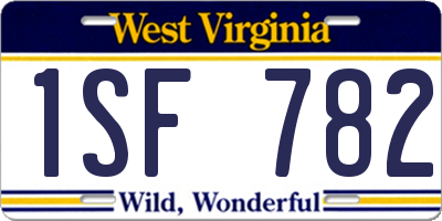 WV license plate 1SF782