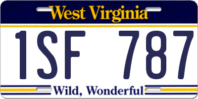 WV license plate 1SF787