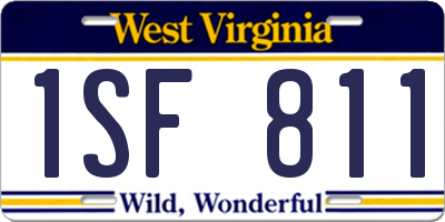 WV license plate 1SF811
