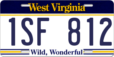 WV license plate 1SF812