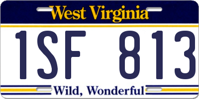WV license plate 1SF813