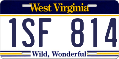 WV license plate 1SF814