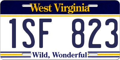 WV license plate 1SF823