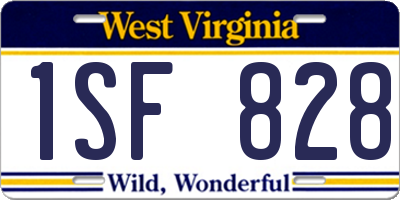 WV license plate 1SF828