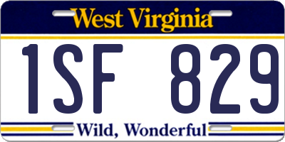 WV license plate 1SF829