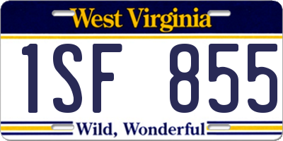 WV license plate 1SF855