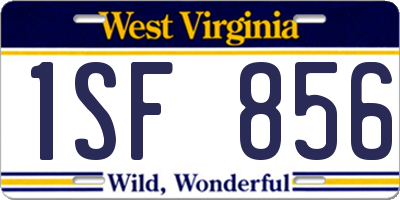 WV license plate 1SF856