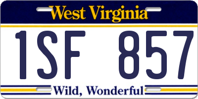WV license plate 1SF857