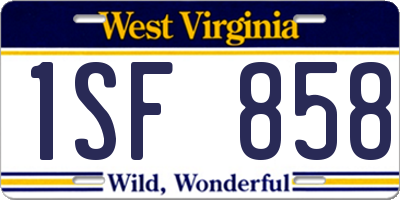 WV license plate 1SF858