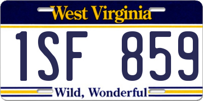 WV license plate 1SF859