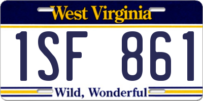 WV license plate 1SF861