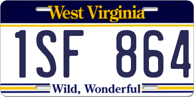 WV license plate 1SF864