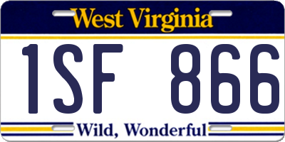WV license plate 1SF866