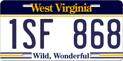 WV license plate 1SF868