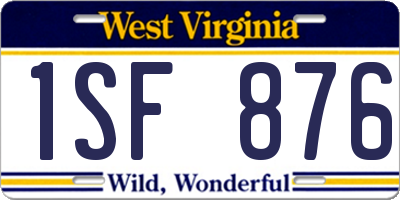 WV license plate 1SF876