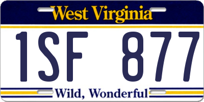 WV license plate 1SF877