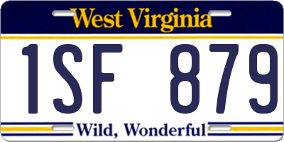 WV license plate 1SF879