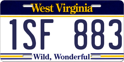 WV license plate 1SF883