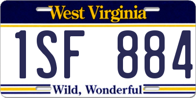 WV license plate 1SF884