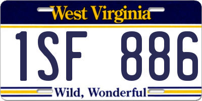 WV license plate 1SF886