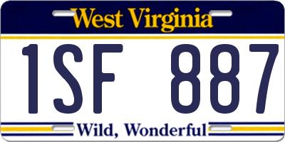 WV license plate 1SF887