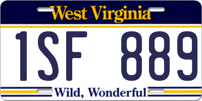 WV license plate 1SF889