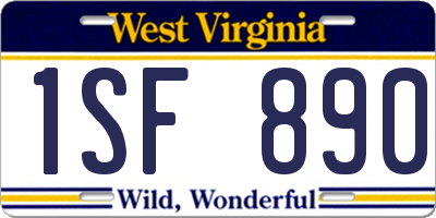 WV license plate 1SF890